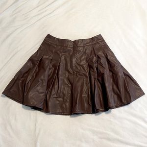 SHEIN FAUX LEATHER SHORT TENNIS SKIRT